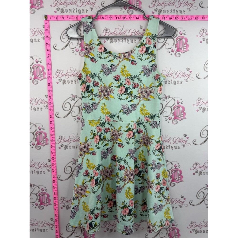 Divided dress flowers blue Mint Floral Sleeveless Skater Dress rainbow flowers